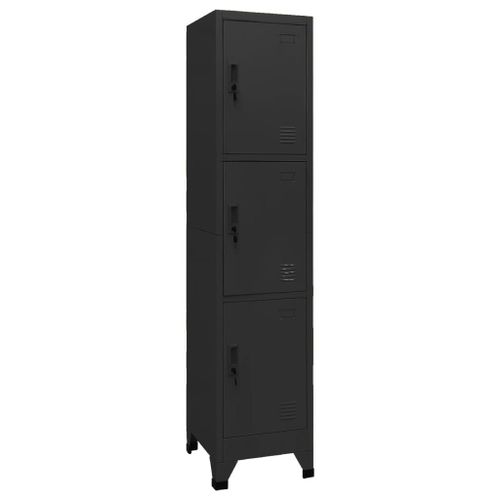 Vidaxl Armoire À Casiers Noir 38x45x180 Cm Acier