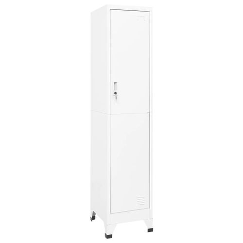 Vidaxl Armoire À Casiers Blanc 38x45x180 Cm Acier