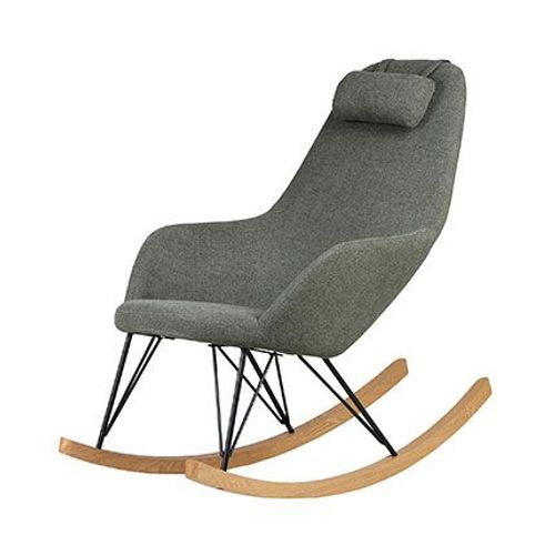 Fauteuil À Bascule 66x109x104 Cm En Tissu Vert Foncé - Hellia
