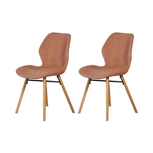 Lot De 2 Chaises Repas 46x53x84 Cm En Tissu Rose - Kristen