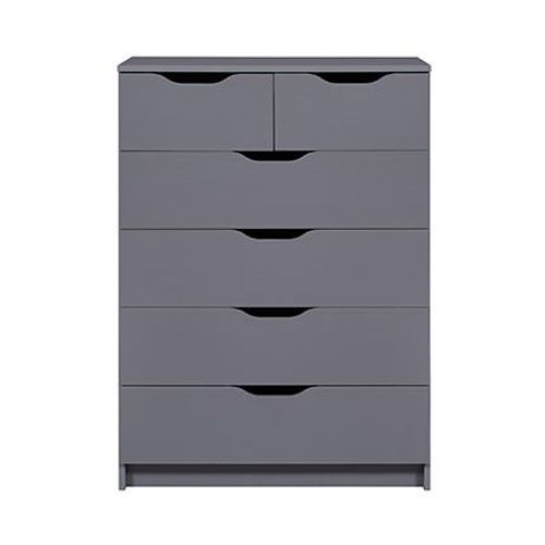 Commode 6 Tiroirs 81,5x40x,112,5 Cm Gris Foncé
