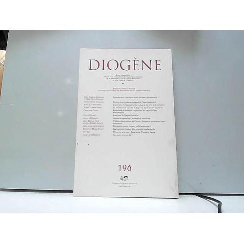 Revue Diogene N.196 - Retour Vers Le Futur - Supports Anciens Et Modernes De La Connaissance