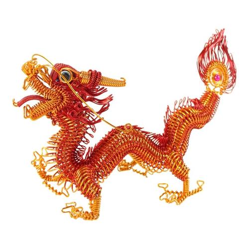 Statue De Dragon Du Zodiaque Chinois En Fil D'aluminium Coloré, Artisanat De Décoration Pour La Maison, La Chambre À Coucher, Le Bureau, Fournitures De Cadeaux
