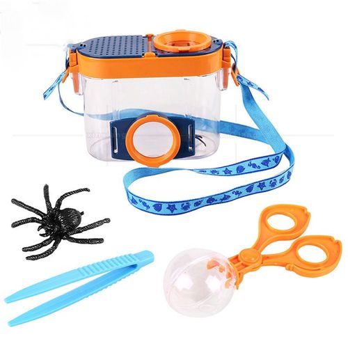 Loupe Loupe, Jouets Éducatifs Pour Enfants, Chenille Cylindrique 4,5x, Araignée, Insecte À Double Lentille, Boîte D'observation D'insecte