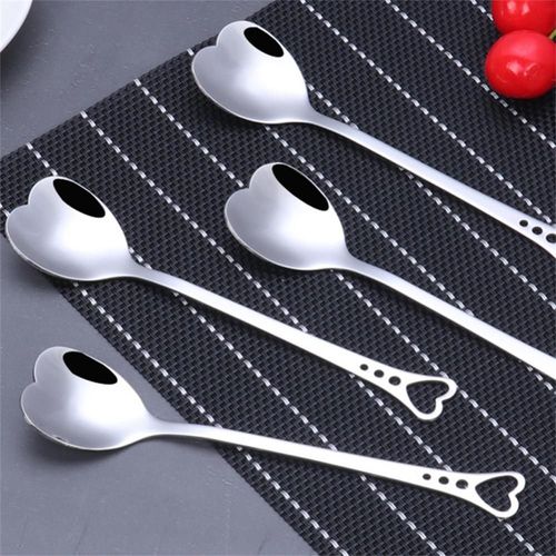 Cuillère À Café En Acier Inoxydable, Cuillère À Café Portable En Métal, Cuillère À Remuer Créative En Forme De C¿Ur, Cadeau De Mariage, Vaisselle