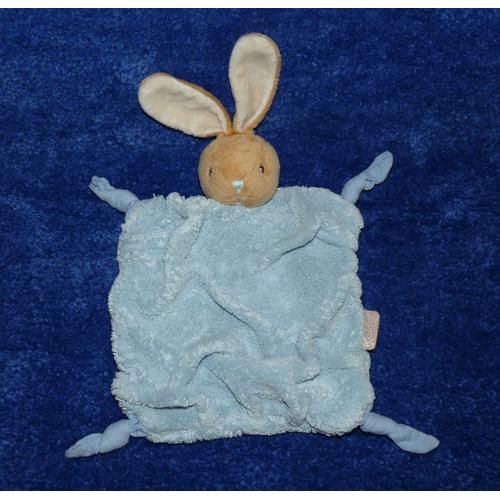 Doudou Lapin Plume Beige Bleu Kaloo