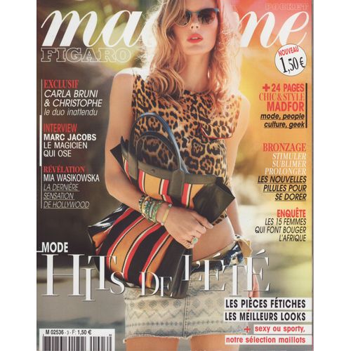 Madame Figaro Pocket / 05-2013 N°3 : Carla Bruni / Christophe (11p) - Mia Wasikowska (2p) - Marc Jacobs (3p) - Simon Buret (1p) - Adèle Exarchopoulos (3p) - Rachida Brakni (1p) Phoenix (1p)