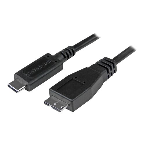 StarTech.com Câble USB-C vers Micro-B de 50 cm - M/M - USB 3.1 (10 Gb/s) - Câble USB - 24 pin USB-C (M) pour Micro-USB de type B (M) - USB 3.1 Gen 2 - 50 cm - noir - pour P/N: HB31C2A1CGS...