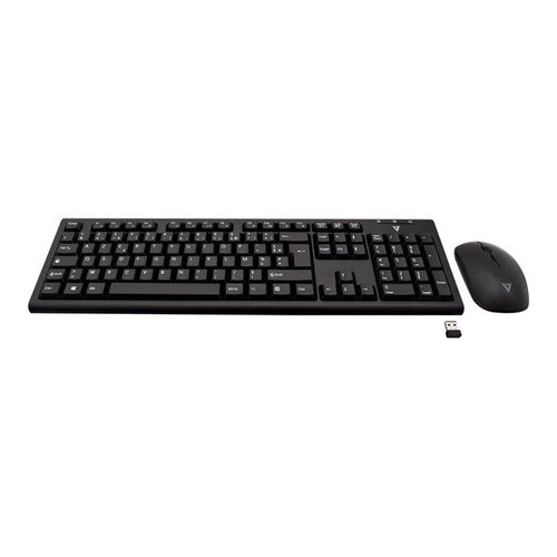 V7 CKW200ES - Ensemble clavier et souris - sans fil - 2.4 GHz - Espagnol - noir