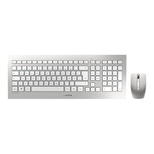CHERRY DW 8000 - Ensemble clavier et souris - sans fil - 2.4 GHz - QWERTZ - Allemand - blanc, argent
