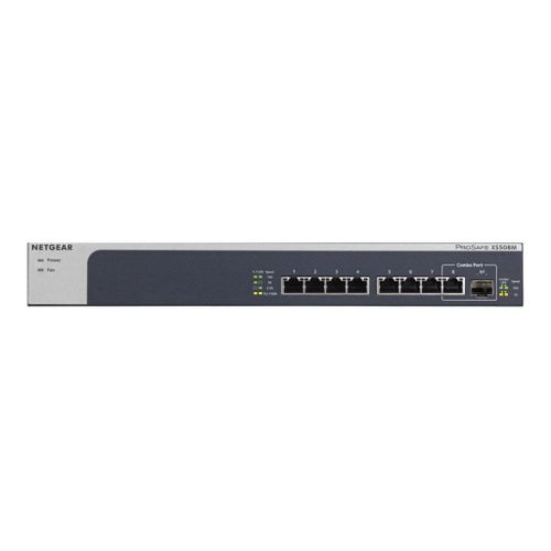 NETGEAR XS508M - Commutateur - non géré - 7 x 10 Gigabit Ethernet + 1 x 10 Gigabit Ethernet / 10 Gigabit Ethernet SFP+ - de bureau, Montable sur rack
