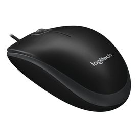 Logitech B100 - Souris - droitiers et gauchers - optique - 3 boutons - filaire - USB - noir