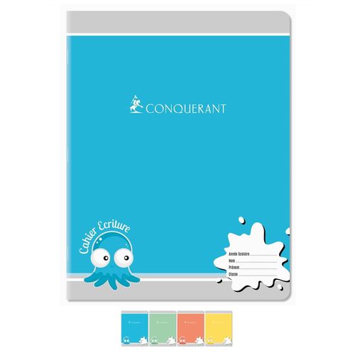 Conquérant Sept Lot De 5 Cahiers D'écriture 17x22 Cm 70g 32 Pages Seyes 3mm Coloris Aléatoires