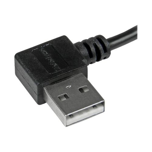 StarTech.com Câble USB A vers Micro B de 2 m avec connecteurs coudés à angle droit - Cordon Micro USB - M/M - Noir - Câble USB - Micro-USB de type B (M) pour USB (M) - USB 2.0 - 2 m - connecteur...
