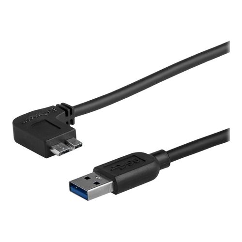 StarTech.com Câble Micro USB 3.0 slim - Cordon USB-A vers Micro-B à angle gauche de 50 cm - USB 3.1 Gen 1 (5 Gb/s) - M/M - Câble USB - Micro-USB de type B (M) pour USB type A (M) - USB 3.0 - 50...