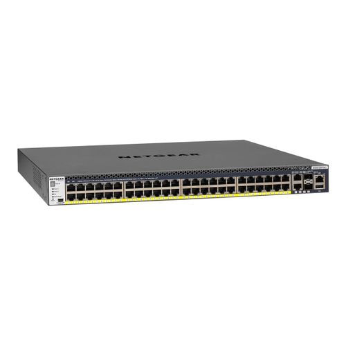 NETGEAR M4300-52G-PoE+ - Commutateur - C3 - Géré - 2 x 10/100/1000/10000 + 2 x 10 Gigabit SFP+ + 48 x 10/100/1000 (PoE+) - flux d'air de l'avant vers l'arrière - Montable sur rack - PoE+ (860 W)