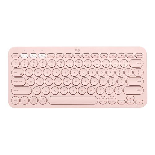 Logitech Clavier Bluetooth multi-appareils K380 - Clavier - sans fil - Bluetooth 3.0 - QWERTY - International US - rose