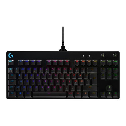 Logitech Clavier de jeu mécanique G Pro - Clavier - backlit - USB - Pan Nordic - commutateur : GX Blue Clicky - noir