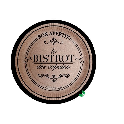 Set De 10 Assiettes En Kraft 23 Cm Bistrot Parisien