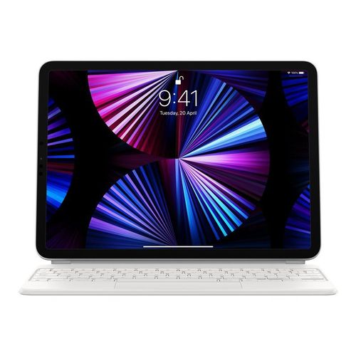 Apple Magic Keyboard - Clavier et étui - avec trackpad - rétroéclairé - Apple Smart connector - AZERTY - Français - blanc - pour 10.9-inch iPad Air (4th generation, 5th generation); 11-inch iPad...