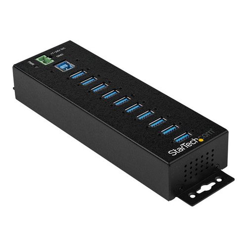 StarTech.com Hub USB 3.0 industriel à 10 ports - Alimentation externe - Protection contre DES et les surtensions jusqu'à 350 W (HB30A10AME) - Concentrateur (hub) - 10 x USB 3.2 Gen 1 - Montage...