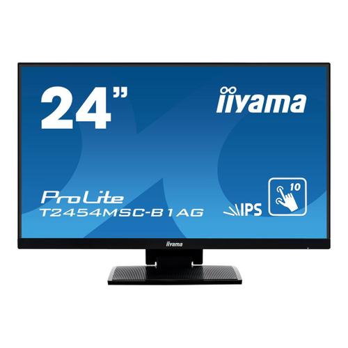 iiyama ProLite T2454MSC-B1AG - Écran LED - 23.8" - écran tactile - 1920 x 1080 Full HD (1080p) @ 60 Hz - IPS - 250 cd/m² - 1000:1 - 5 ms - HDMI, VGA - haut-parleurs - noir mat