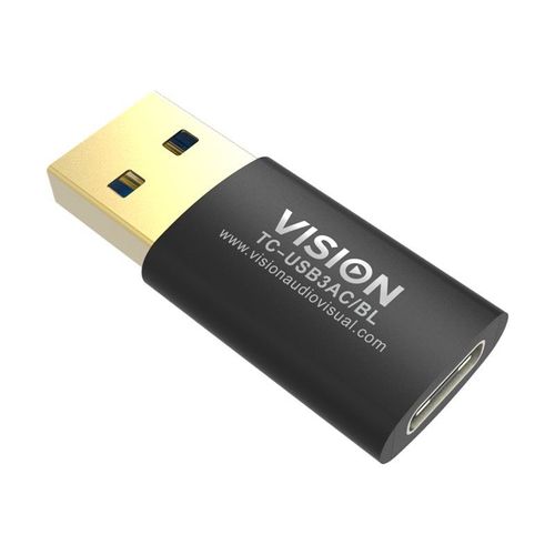 Vision Professional - Adaptateur USB - USB type A (M) pour 24 pin USB-C (F) - USB 3.0 - noir