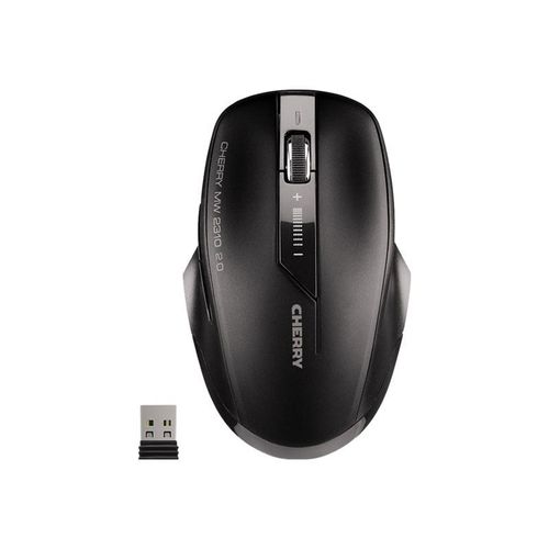 CHERRY MW 2310 2.0 - Souris - droitiers et gauchers - optique - 6 boutons - sans fil - RF, 2.4 GHz - récepteur sans fil USB - noir