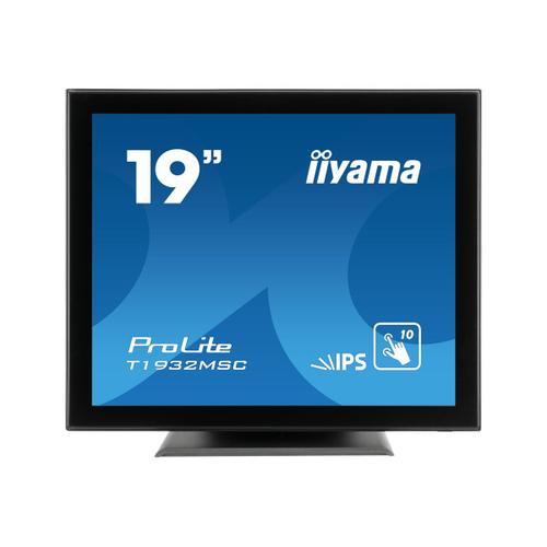 iiyama ProLite T1932MSC-B5AG - Écran LED - 19" - écran tactile - 1280 x 1024 @ 75 Hz - IPS - 250 cd/m² - 1000:1 - 14 ms - HDMI, VGA, DisplayPort - haut-parleurs - noir