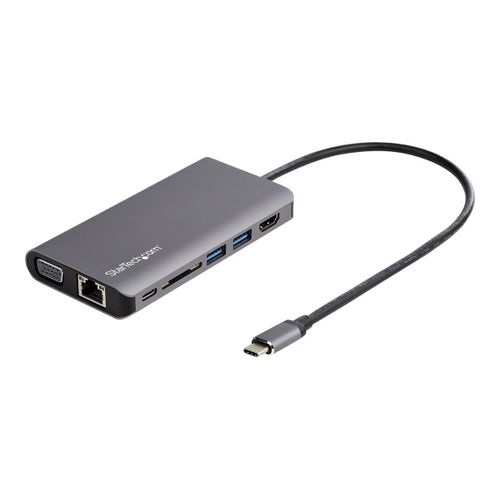 StarTech.com DKT30CHVAUSP Adaptateur multiport - USB Type-C vers HDMI / VGA - Câble hôte de 30 cm - Power Delivery de 100 W - Station d'accueil - USB-C - VGA, HDMI - 1GbE