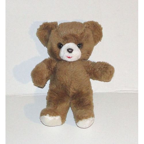 peluche ours marron vintage ajena - doudou ourson 23 cm