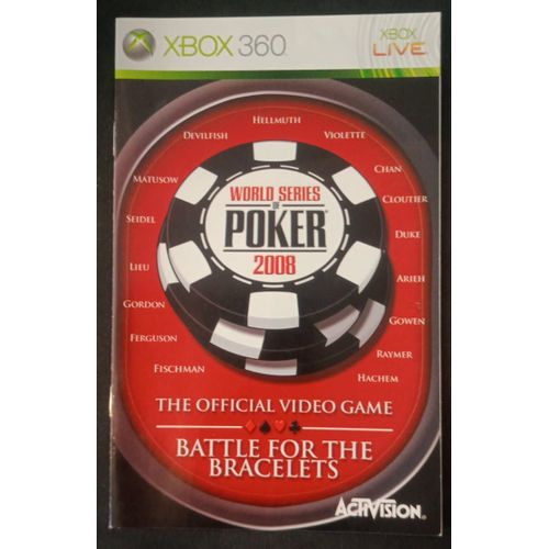 World Series Of Poker 2008 - Notice Officielle - Microsoft Xbox 360