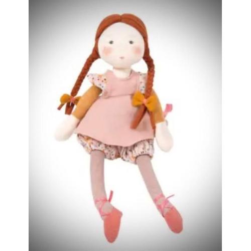 Doudou Poupée Moulin Roty Fleur De Rosalies Couettes Tresses Jouet Peluche Soft¿Toy Doll Girl Flopées 