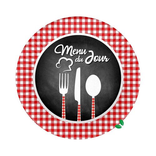 Set De 10 Assiettes En Carton 23 Cm Menu Du Jour