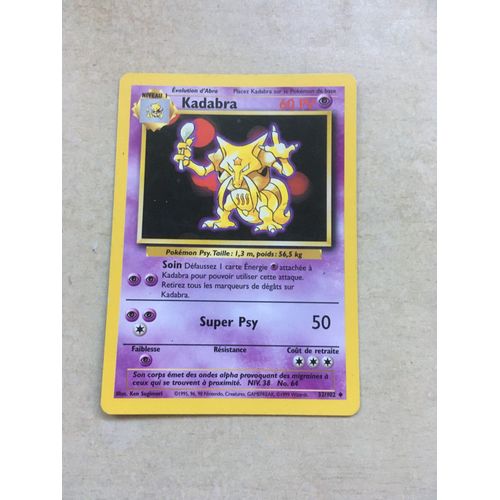 Pokemon Kadabre 33/102 Rare Set De Base Wizarfs 1999