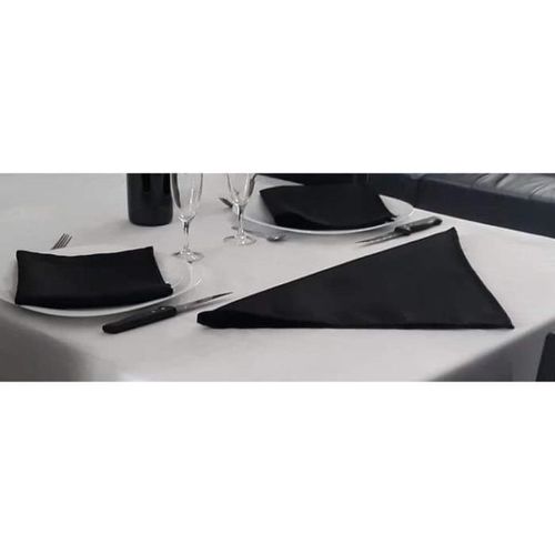Lot De 3 Serviettes De Table 45x45 Noir - 7530