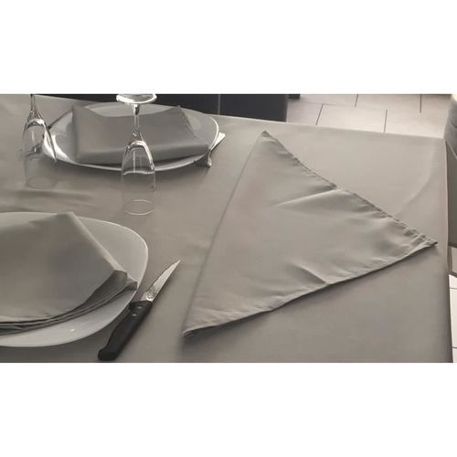 Lot De 3 Serviettes De Table 45x45 Gris Clair - 7632