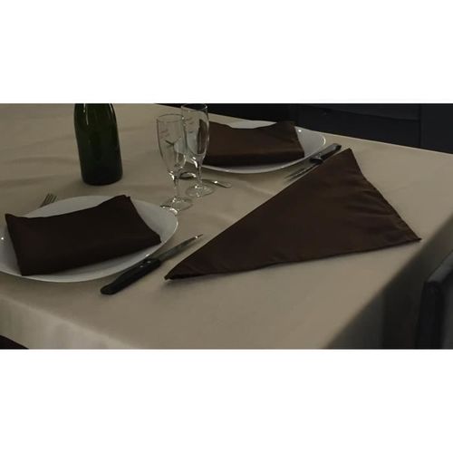 Lot De 3 Serviettes De Table 45x45 Chocolat - 7521