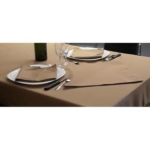 Lot De 3 Serviettes De Table 45x45 Taupe - 7631