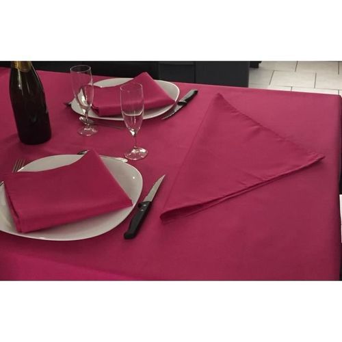 Lot De 3 Serviettes De Table 45x45 Fuschia - 7633