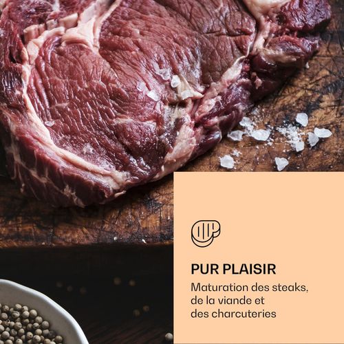 Cave de maturation - Klarstein Steakhouse Pro 233 Onyx - pour viande - 1 zone - 233 L - 1-25°C Touch Panorama