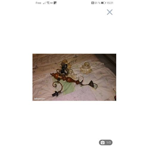 Lustre En Bois 3 Lampes