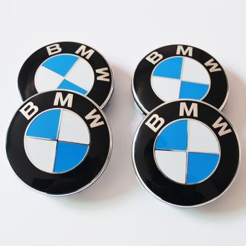 4x Logo 68mm Bmw Blue Centre De Roue Jante Cache Moyeu Emblème