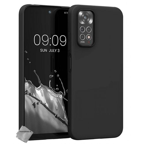 Housse Etui Coque Silicone Gel Fine Pour Xiaomi Redmi Note 11 4g / Redmi Note 11s + Verre Trempe - Noir