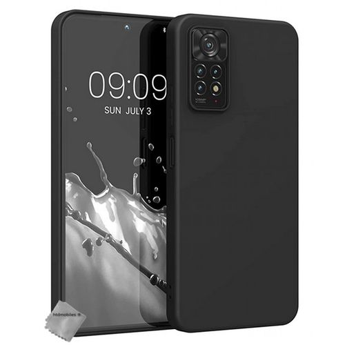 Housse Etui Coque Silicone Gel Fine Pour Xiaomi Redmi Note 11 Pro 4g / 5g + Verre Trempe - Noir