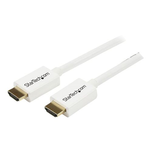 StarTech.com Câble HDMI haute vitesse Ultra HD 4k x 2k de 3m - Cordon HDMI vers HDMI CL3 pour installation murale - M/M - Blanc - Câble HDMI - HDMI mâle pour HDMI mâle - 3 m - double blindage -...