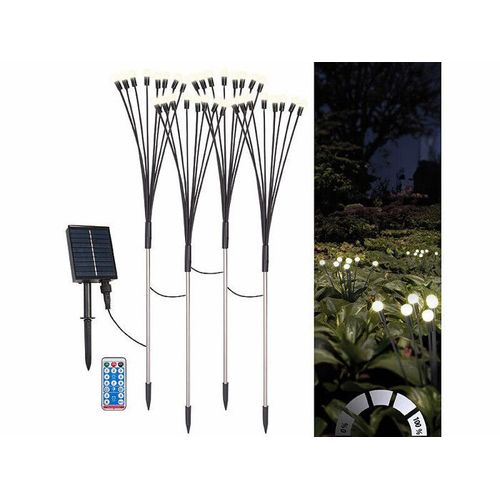 4 Décorations Lucioles Lumineuses Solaires Télécommandées Pour Jardin