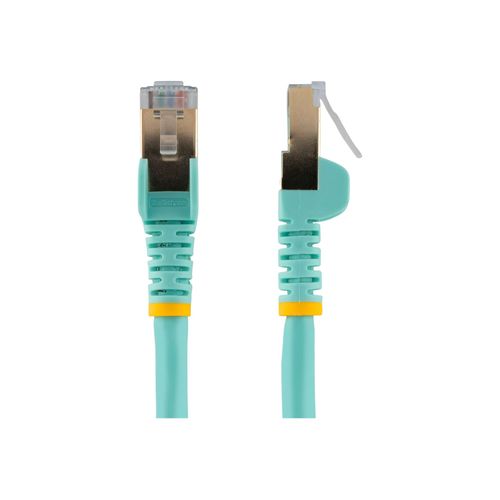 StarTech.com Cable reseau Ethernet RJ45 Cat6 de 10 m - Cordon de brassage blinde Cat 6 STP sans crochet - Fil Gigabit aqua (6ASPAT10MAQ) - Cordon de raccordement - RJ-45 (M) pour RJ-45 (M) - 10 m...