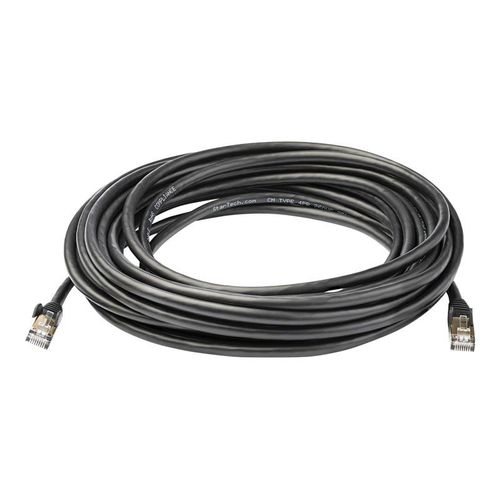 StarTech.com Câble réseau Ethernet RJ45 Cat6 sans crochet - 10m/STP/noir - Cordon de raccordement - RJ-45 (M) pour RJ-45 (M) - 10 m - STP - CAT 6a - moulé, sans crochet - noir