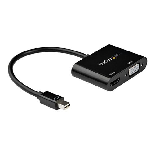 StarTech.com Mini DisplayPort to HDMI VGA Adapter, mDP 1.2 HBR2 to HDMI 2.0 (4K 60Hz) or VGA 1080p Video Converter Dongle, Mini DP to HDMI or VGA Monitor Adapter, Thunderbolt 2 Compatible -...